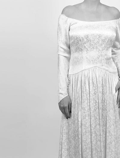 Vintage 1940s Print Wedding Gown