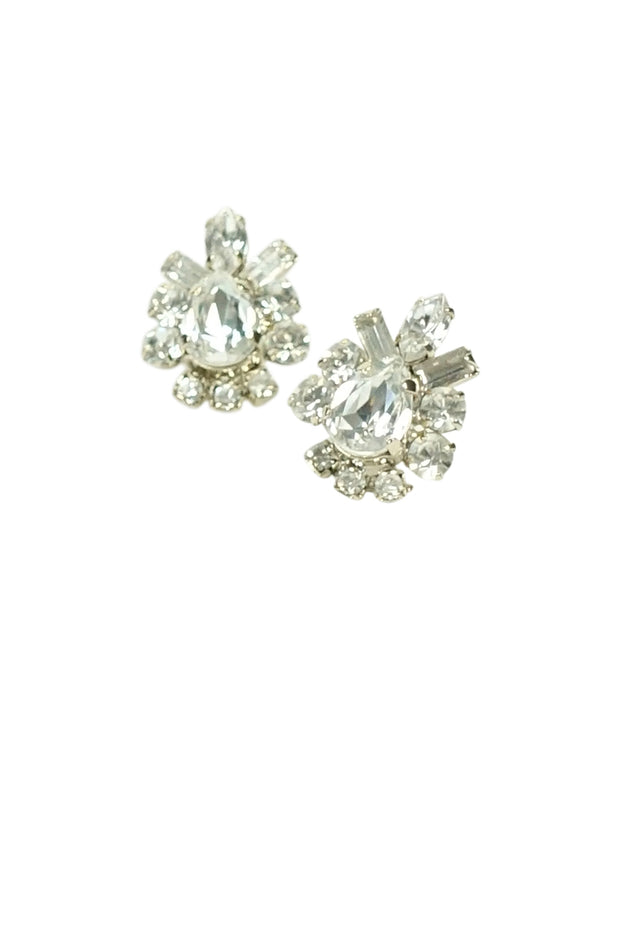Ti Adoro Crystal Stud Wedding Earrings | Silver Moon