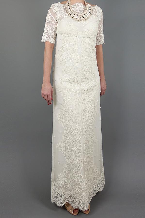 1960s Lace Empire Gown