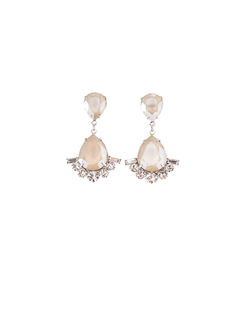 Blush Deco Drop Wedding Earrings | Silver Moon