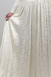 Silver Moon | Vintage 1940s Silk Print Wedding Dress - Detail