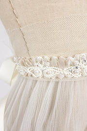 Organic Pearl Bridal Sash Detail | Silver Moon