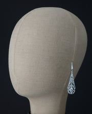 Art Deco Chandelier Wedding Earrings | Silver Moon | Head