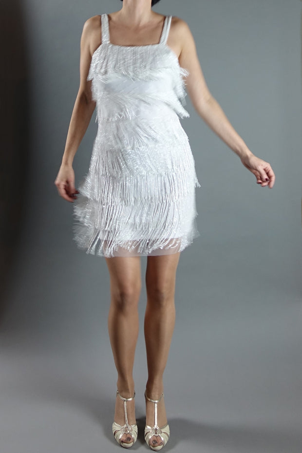 Decades Fringe Mini Dress Silver Moon Decades Fringe Mini Dress Silver Moon
